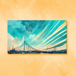 Boğaz Köprüsü Çizgileri - Kanvas Baskı
